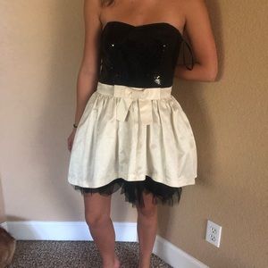 Black and white sparkly prom dress